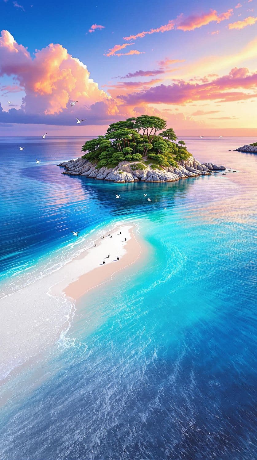 Serene Island Cove at Twilight