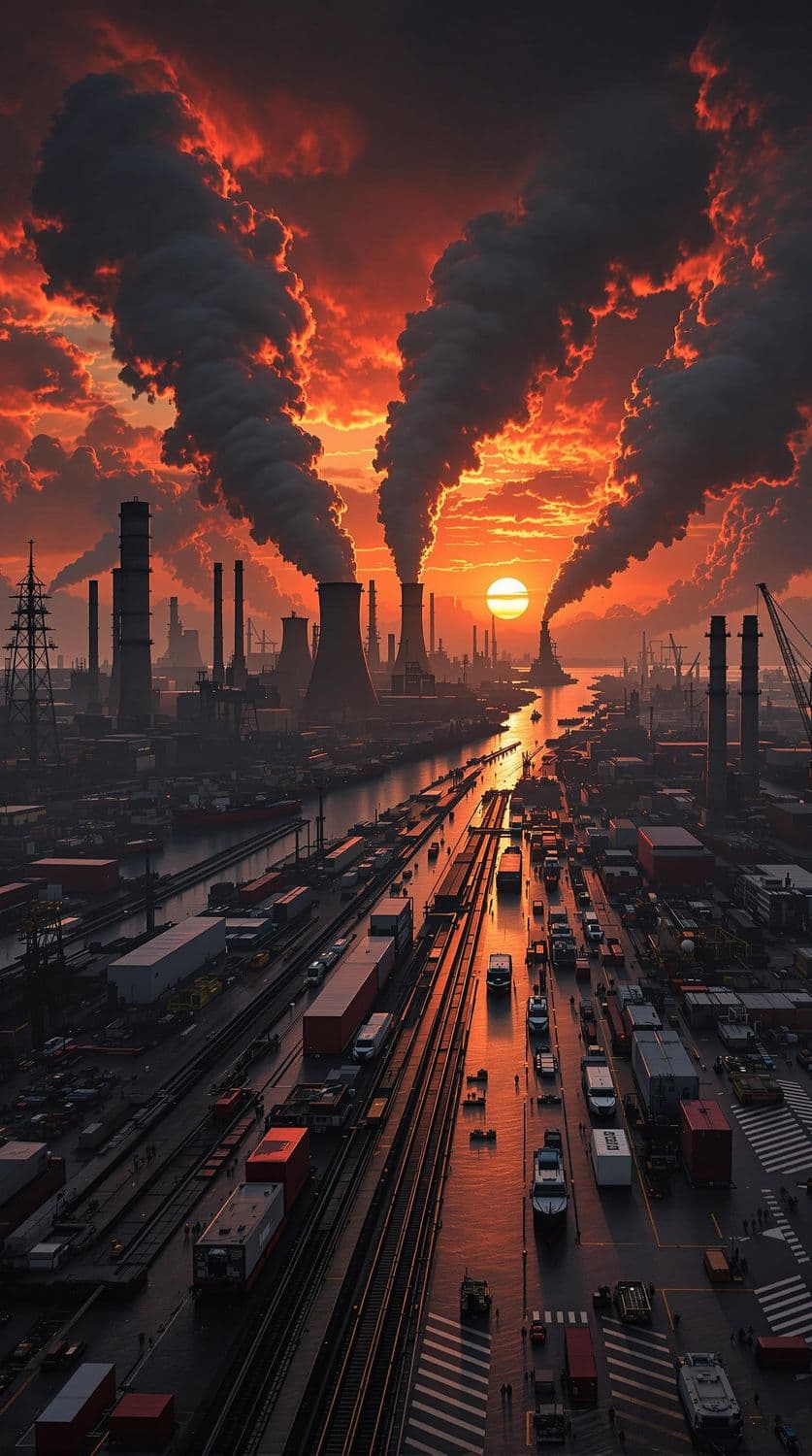 Industrial Port at Dusk