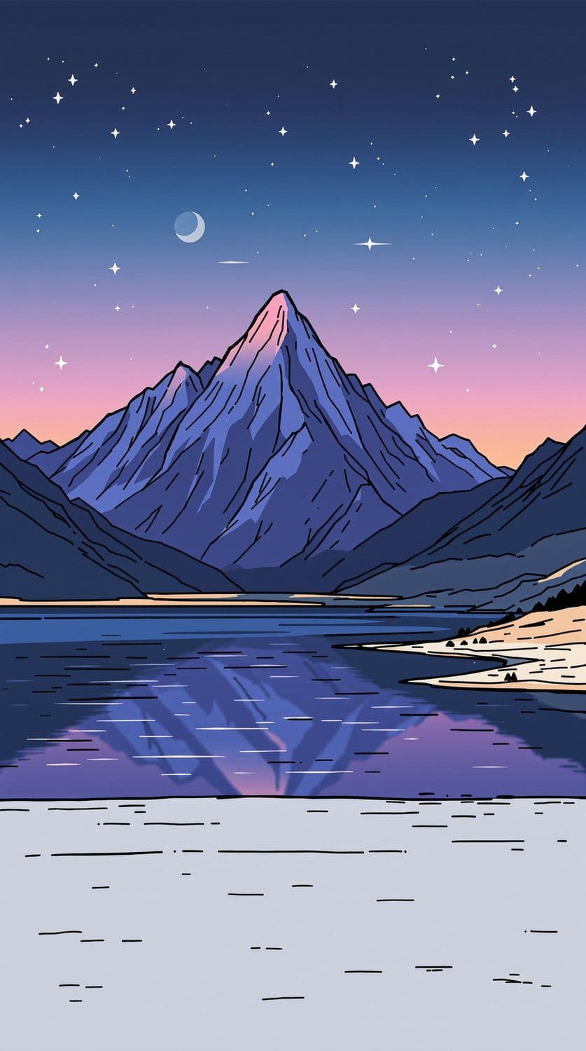 Twilight Mountain Lake