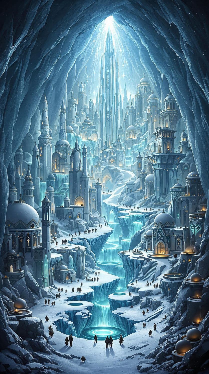Icy Cavern Cityscape