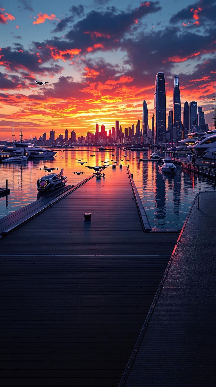 Sunset Harbor of Tomorrow