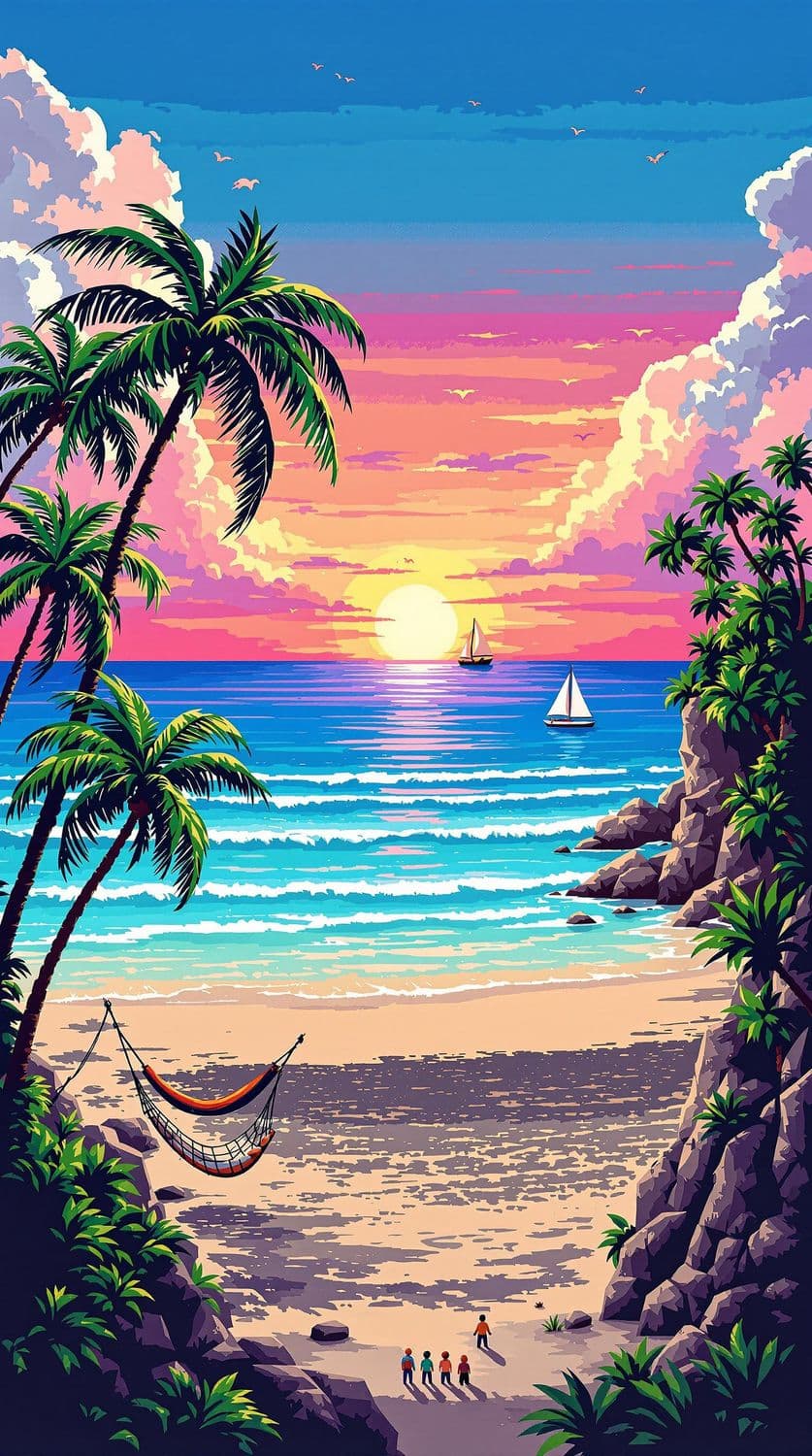 Tropical Island Sunset
