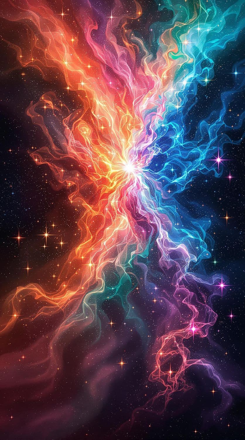 Interstellar Scene of Swirling Colors