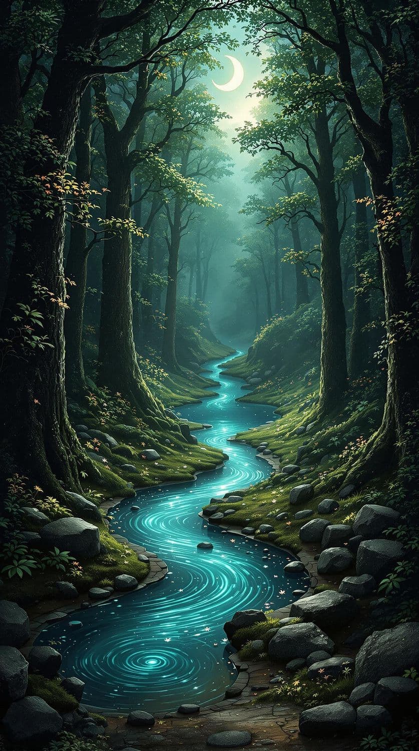 Moonlit Enchanted Forest