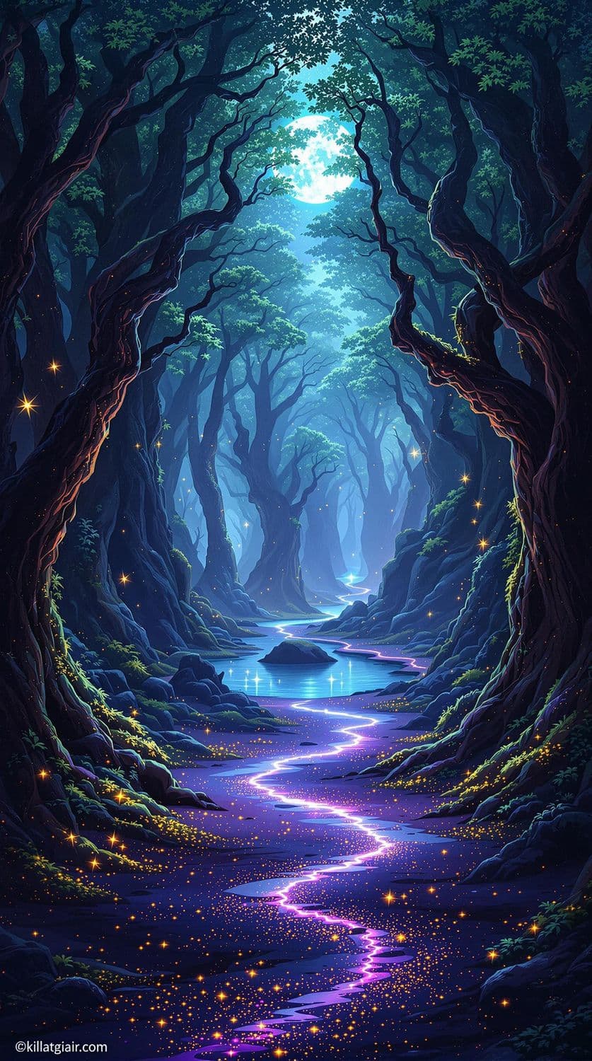 Moonlit Enchanted Forest