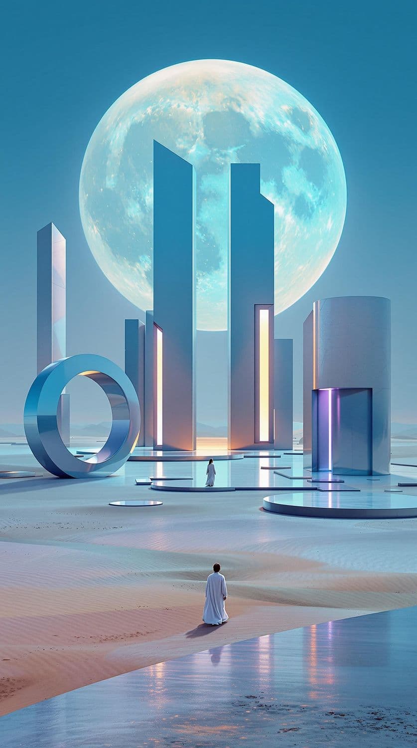 Moonlit Desert Sculptures