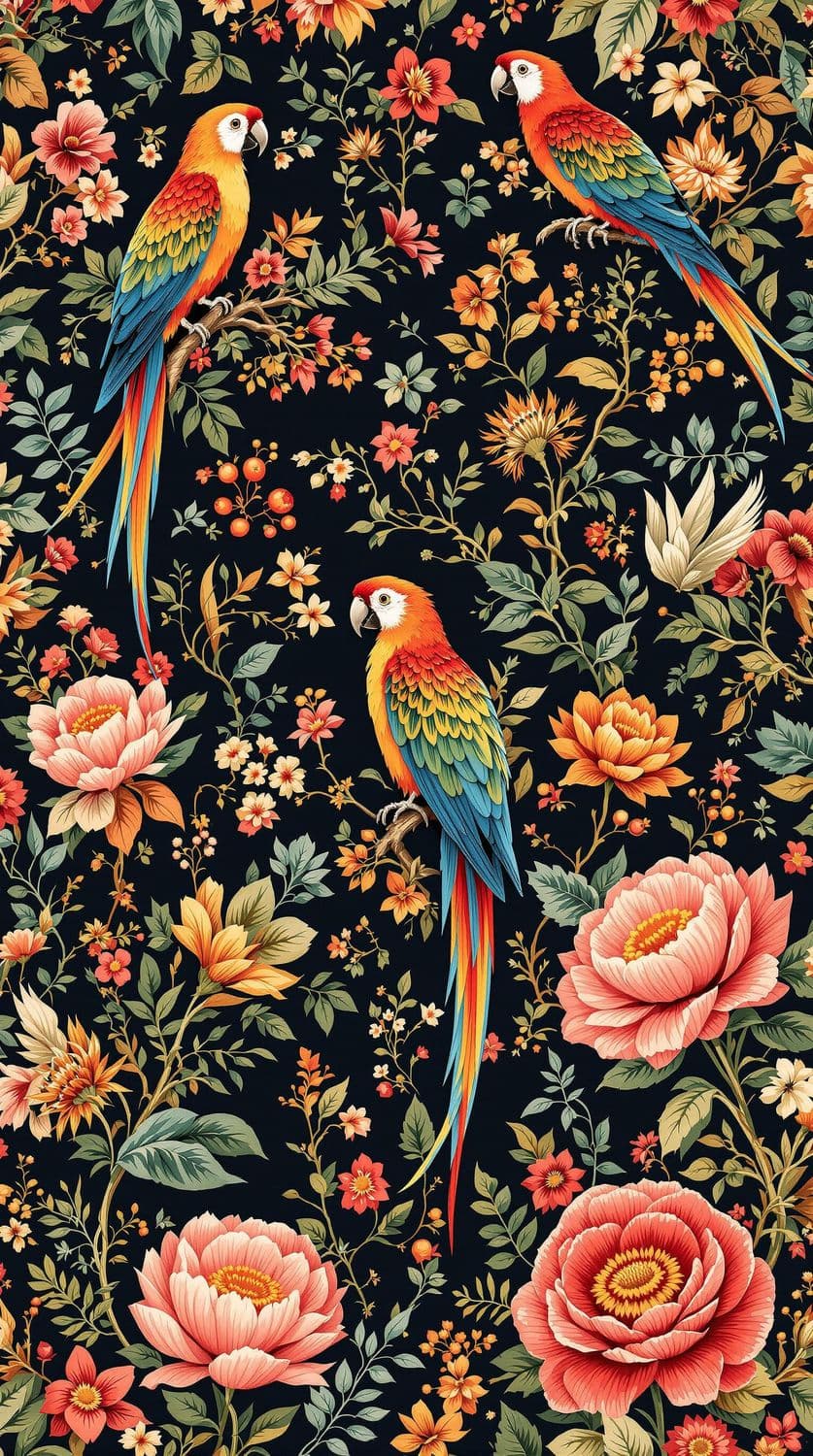 Exotic Birds and Foliage