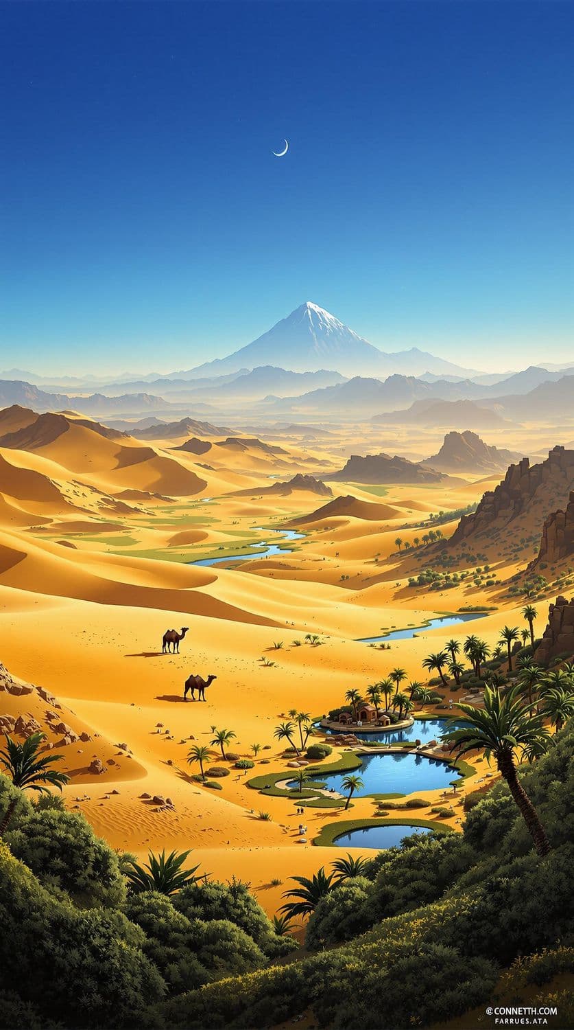 Desert Oasis at Dusk