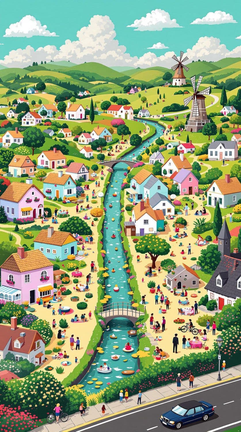 Serene Countryside Village