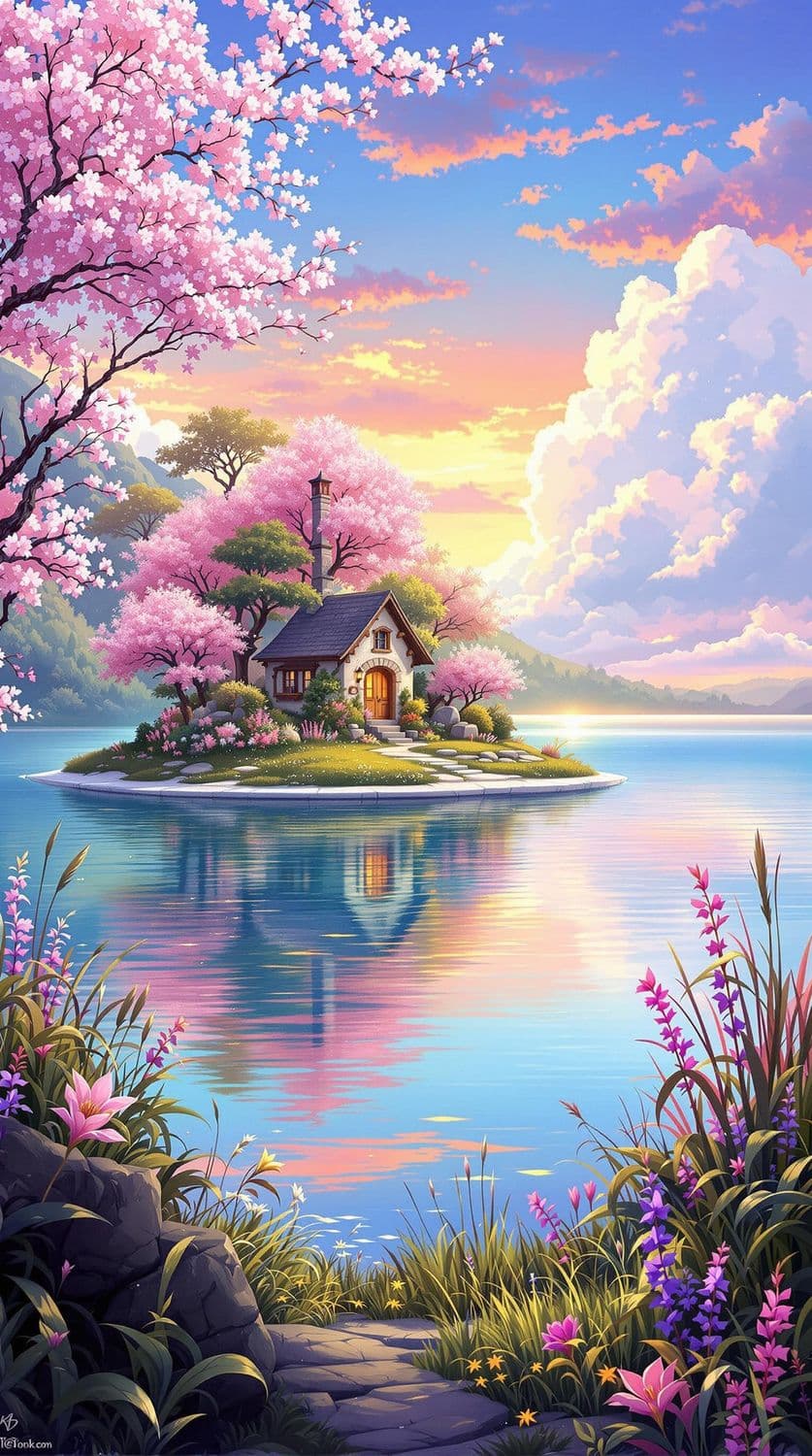 Lakeside Blossom Serenity