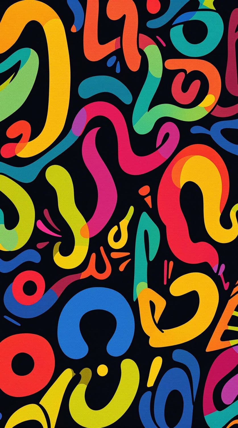 Vibrant Swirls Against Navy