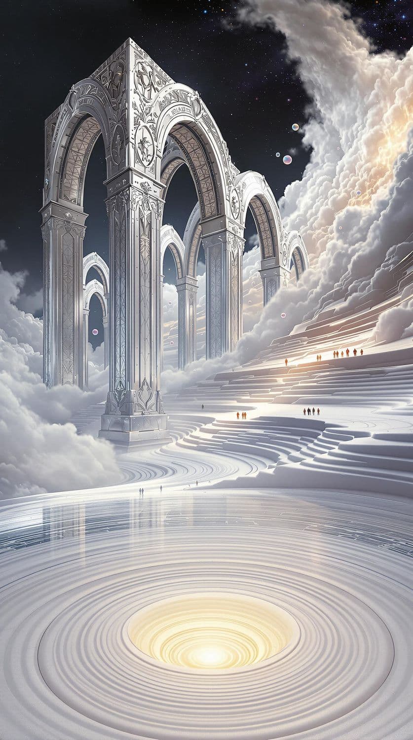 Mystical Silver Arches in a Cloud Sea