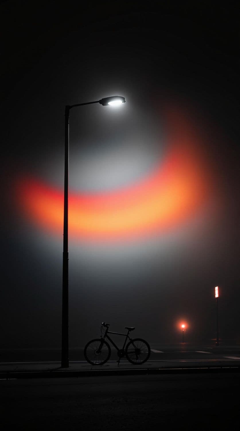 Misty Night with Bicycle