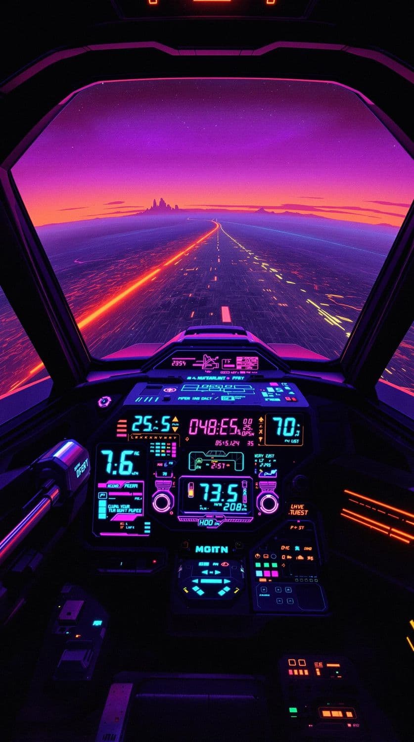 Retro-Futuristic Spaceship Cockpit