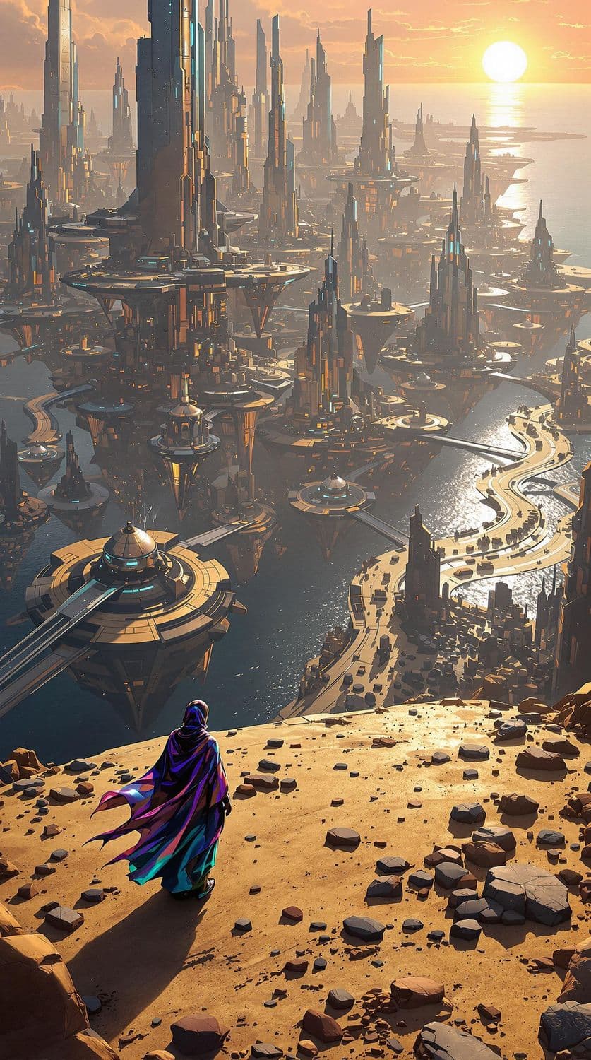 Floating Metropolis at Sunset