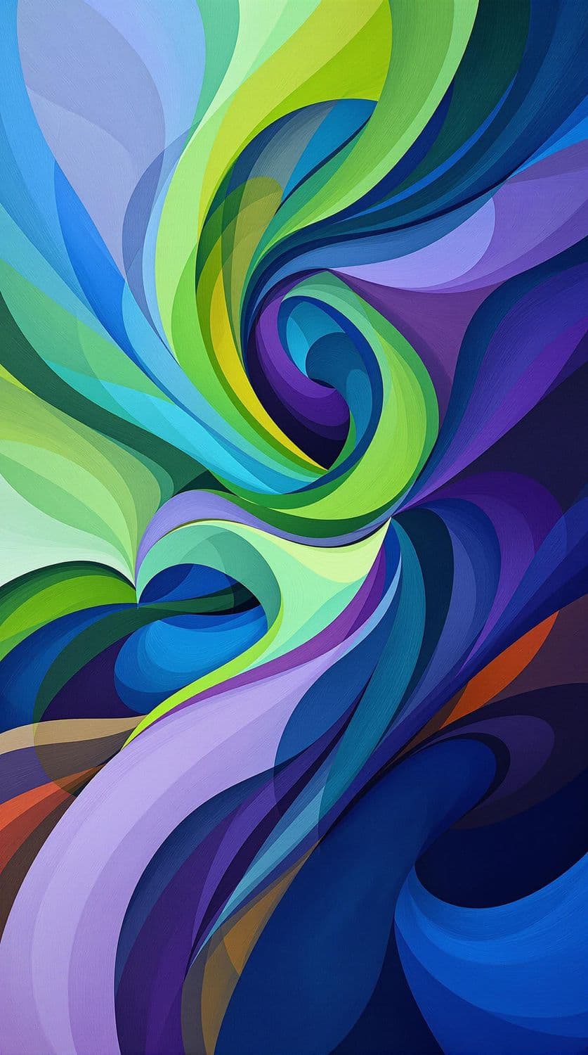 Swirling Ribbons of Green and Purple