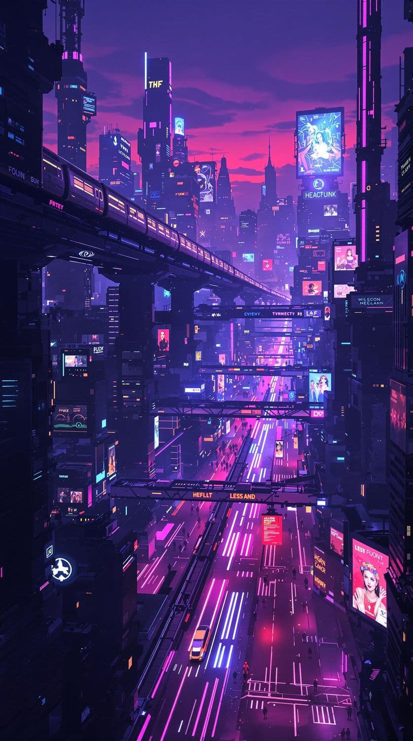Dystopian Metropolis at Dusk