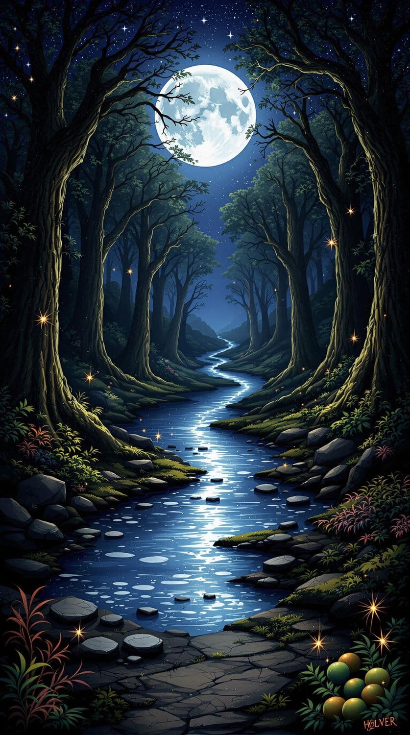 Moonlit Enchanted Forest