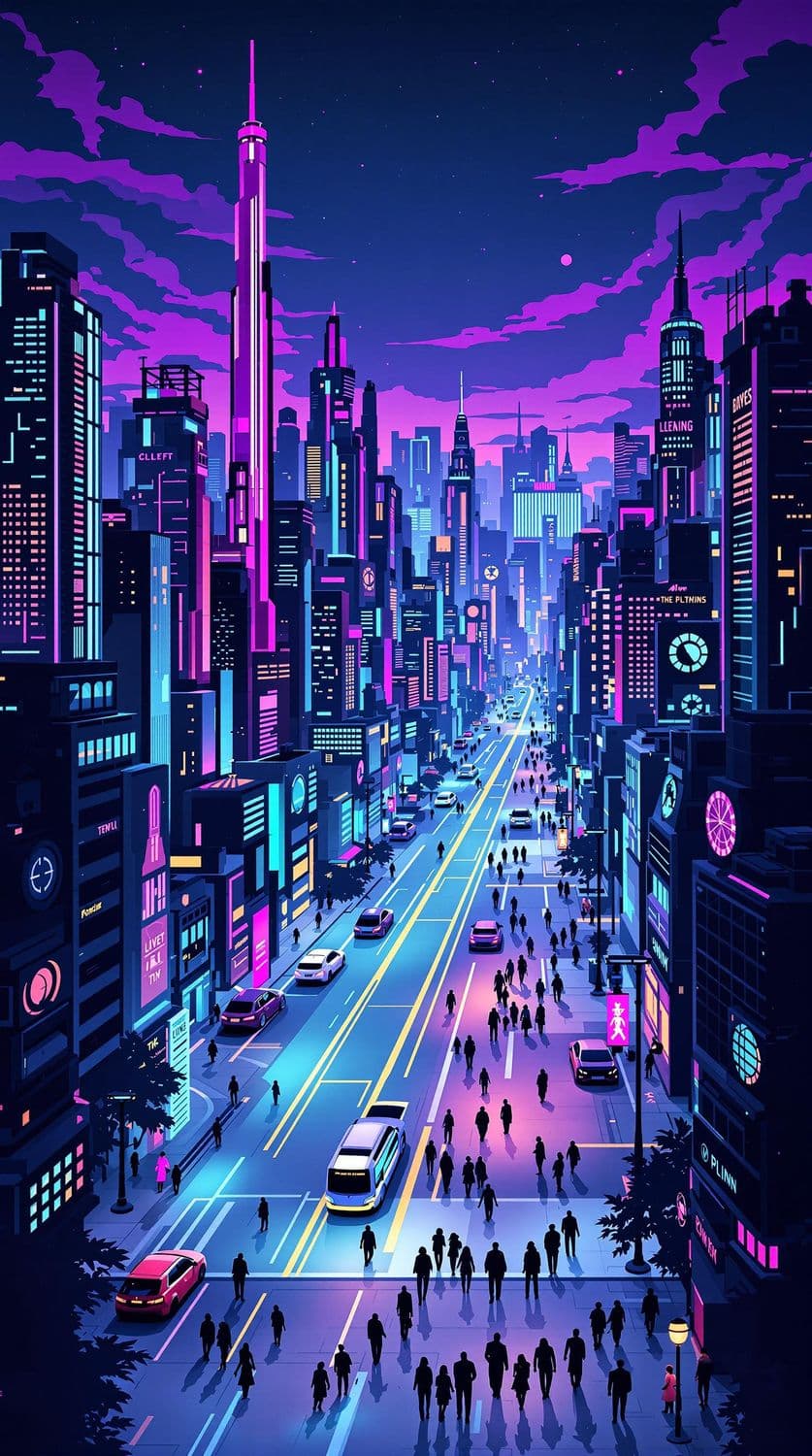 Futuristic Cityscape at Dusk