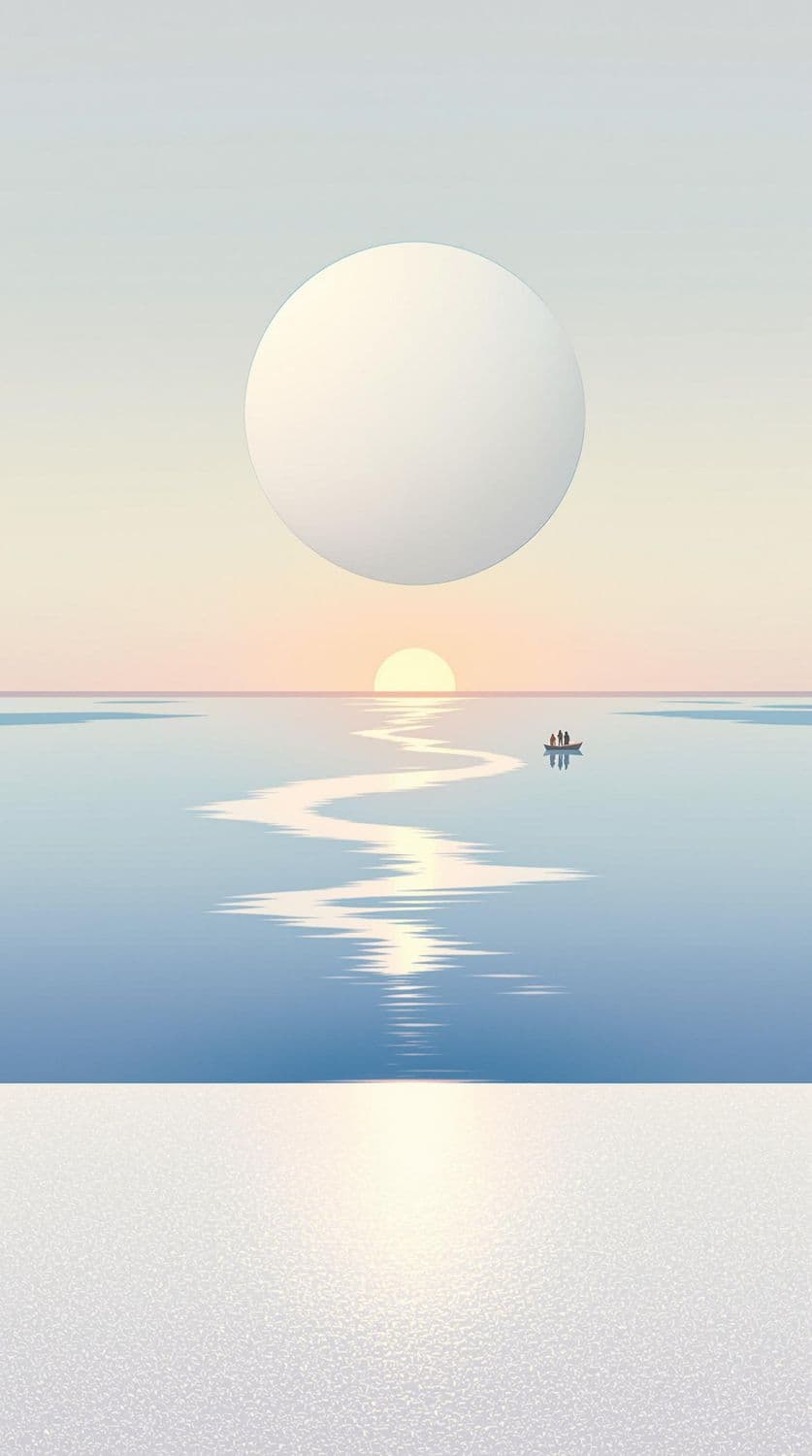 Floating Orb Over Calm Ocean