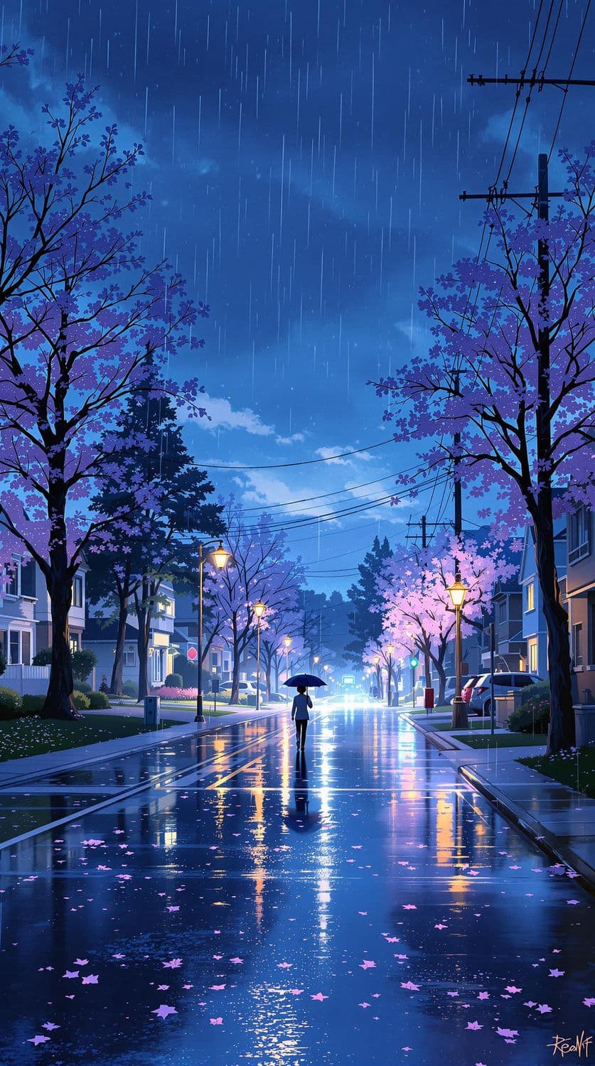 Tranquil Rain in Suburbia