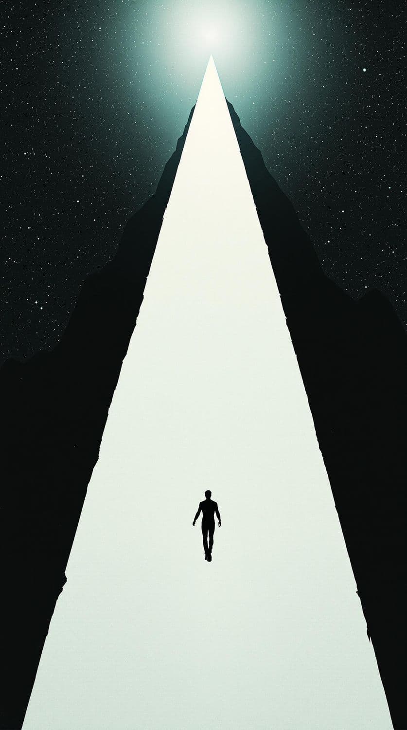 Mountain Peak in Cosmic Light