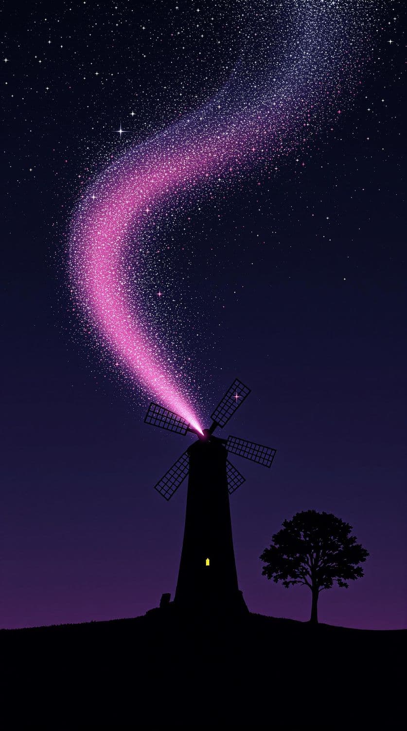 Serene Windmill Night