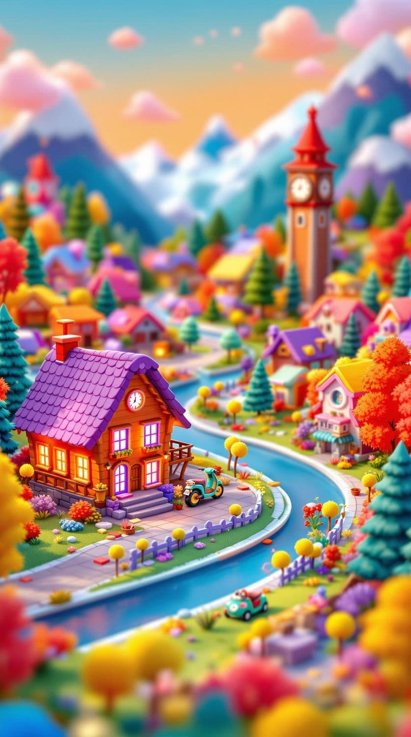 Cheerful Mountain Village