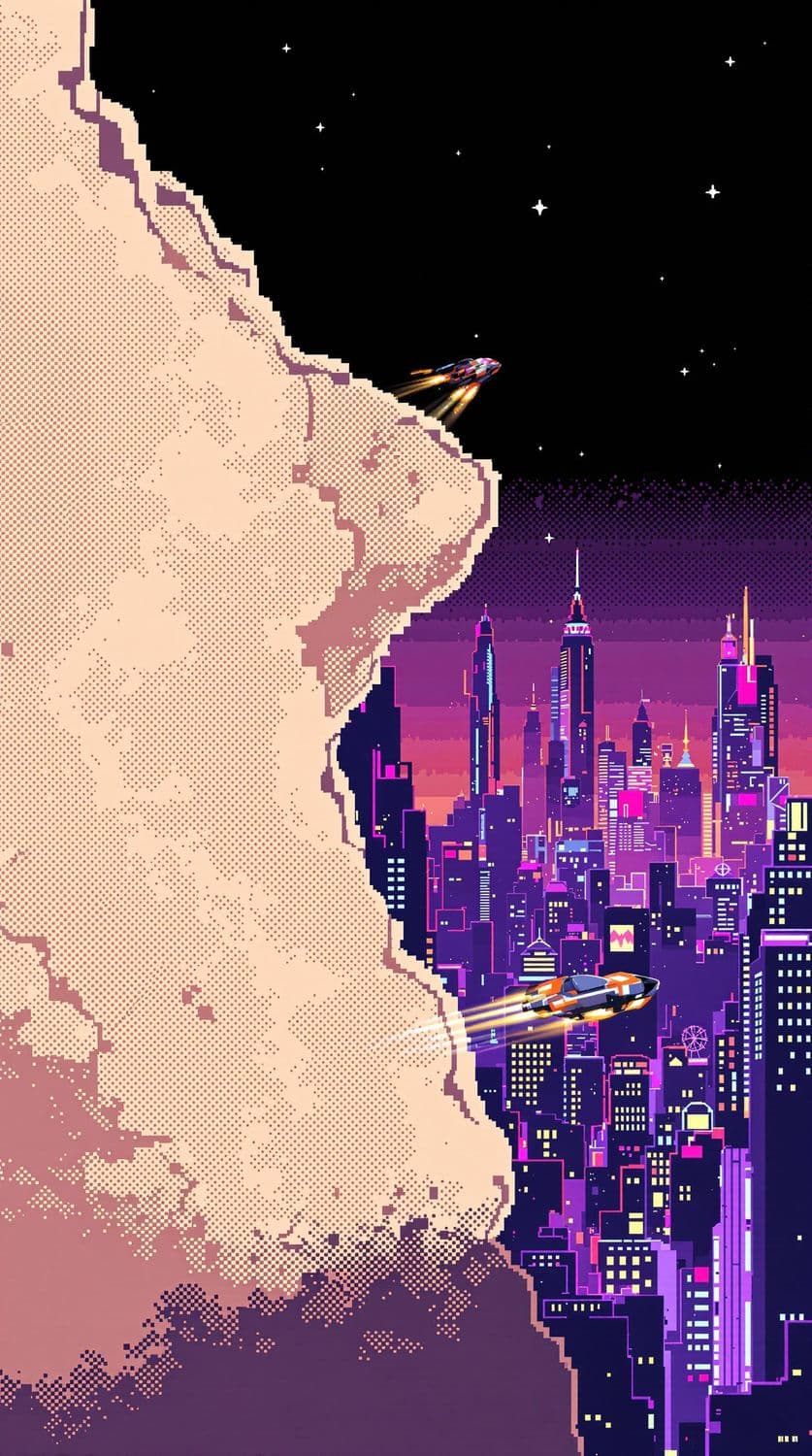 Neon Skyline at Dusk