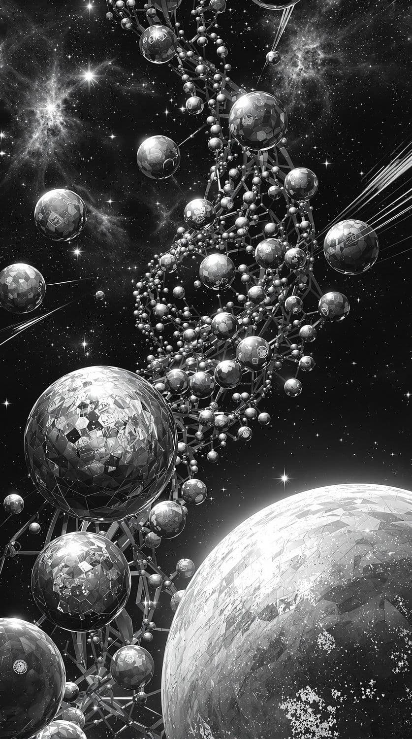 Metallic Spiral Cosmos