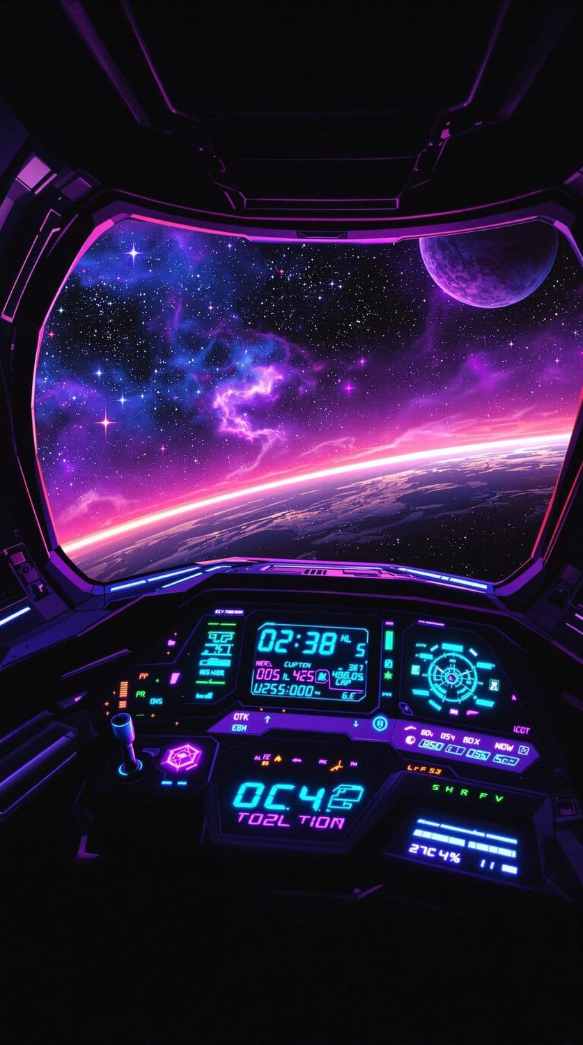 Retro-Futuristic Spacecraft Cockpit