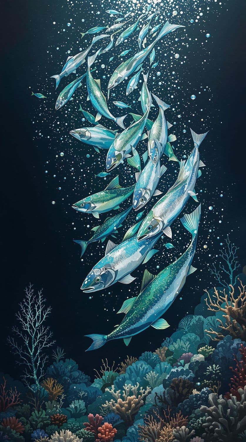 Oceanic Dance of Fish