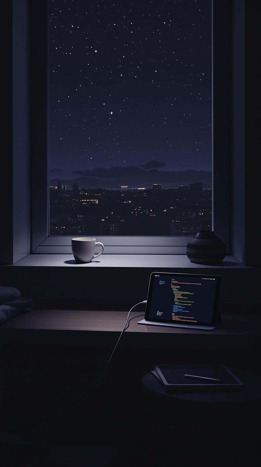 Minimalist Bedroom at Night