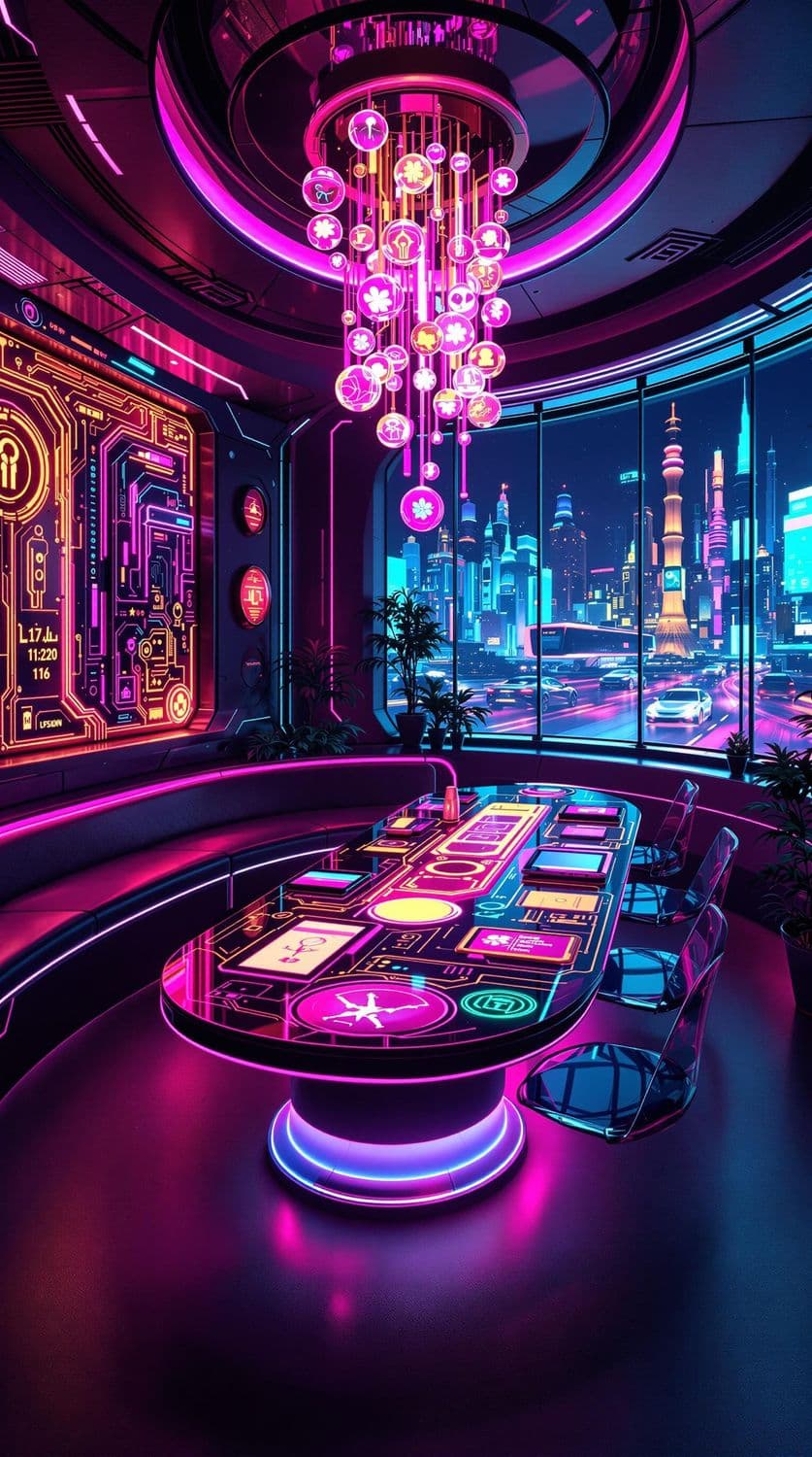 Futuristic Neon Dining Room