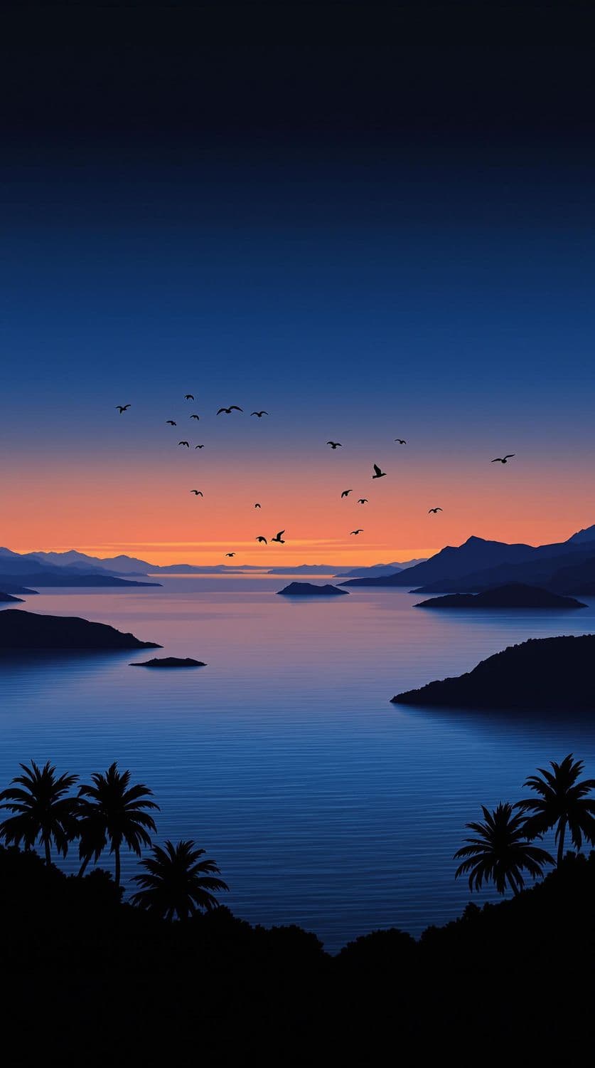 Dusk Over Tranquil Ocean