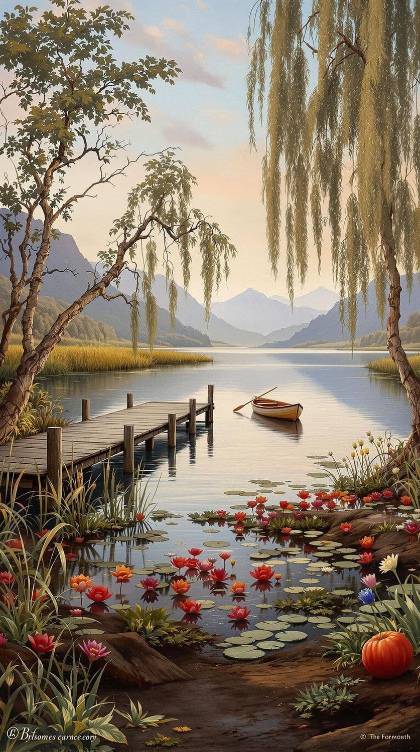 Lakeside Dusk Reflection