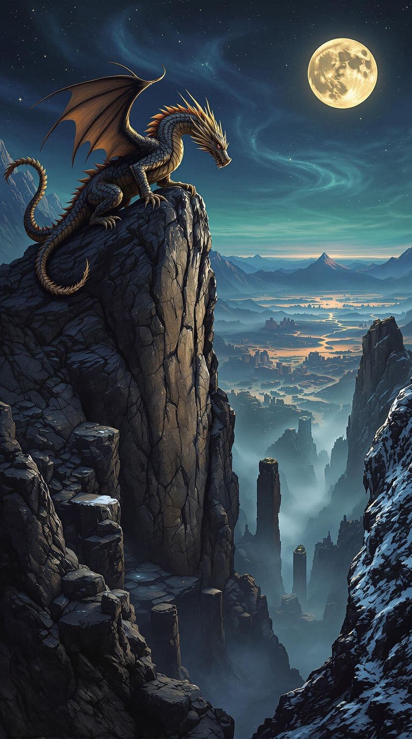 Dragon's Moonlit Perch