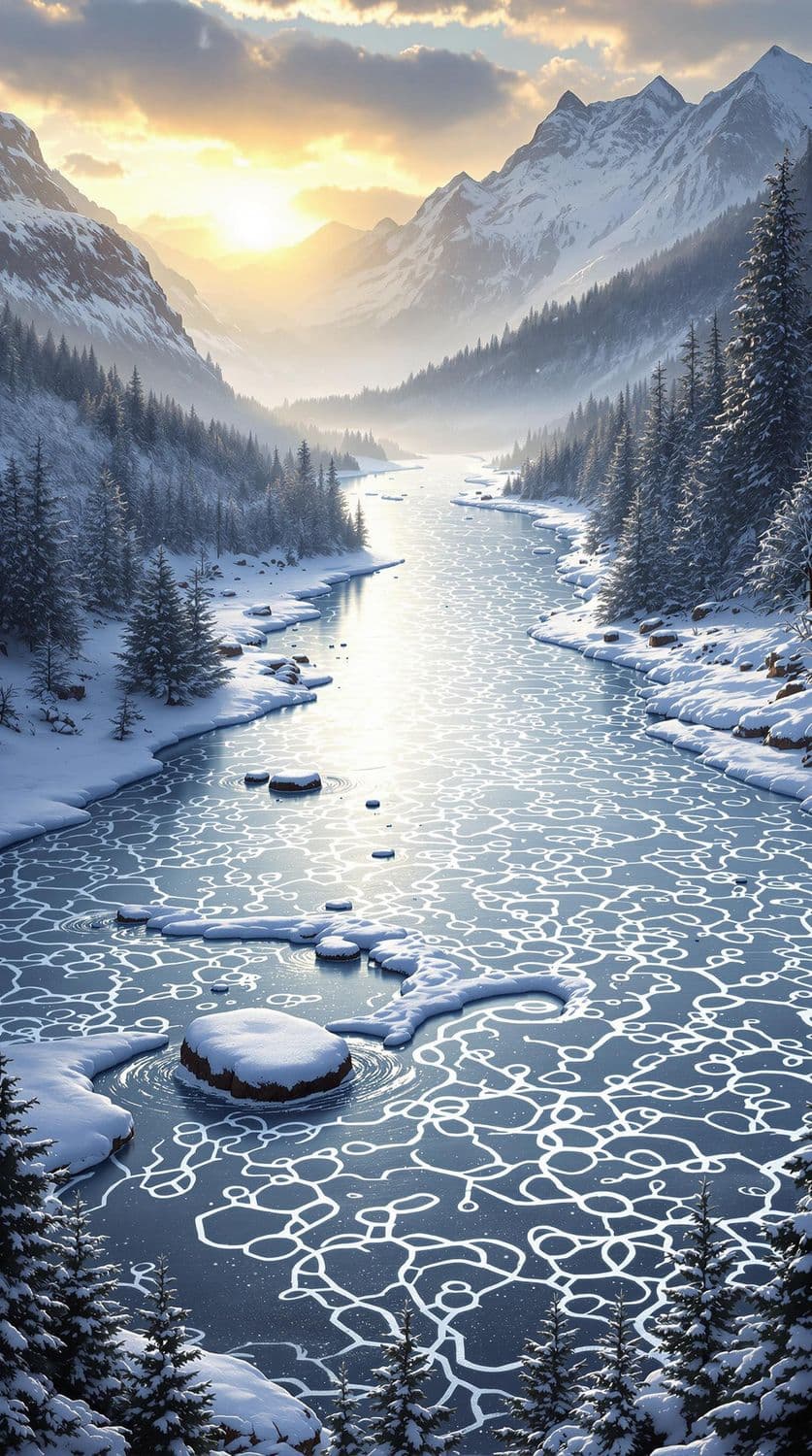 Icy River at Dawn
