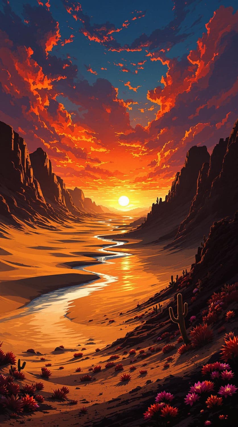 Desert Dunes at Sunset