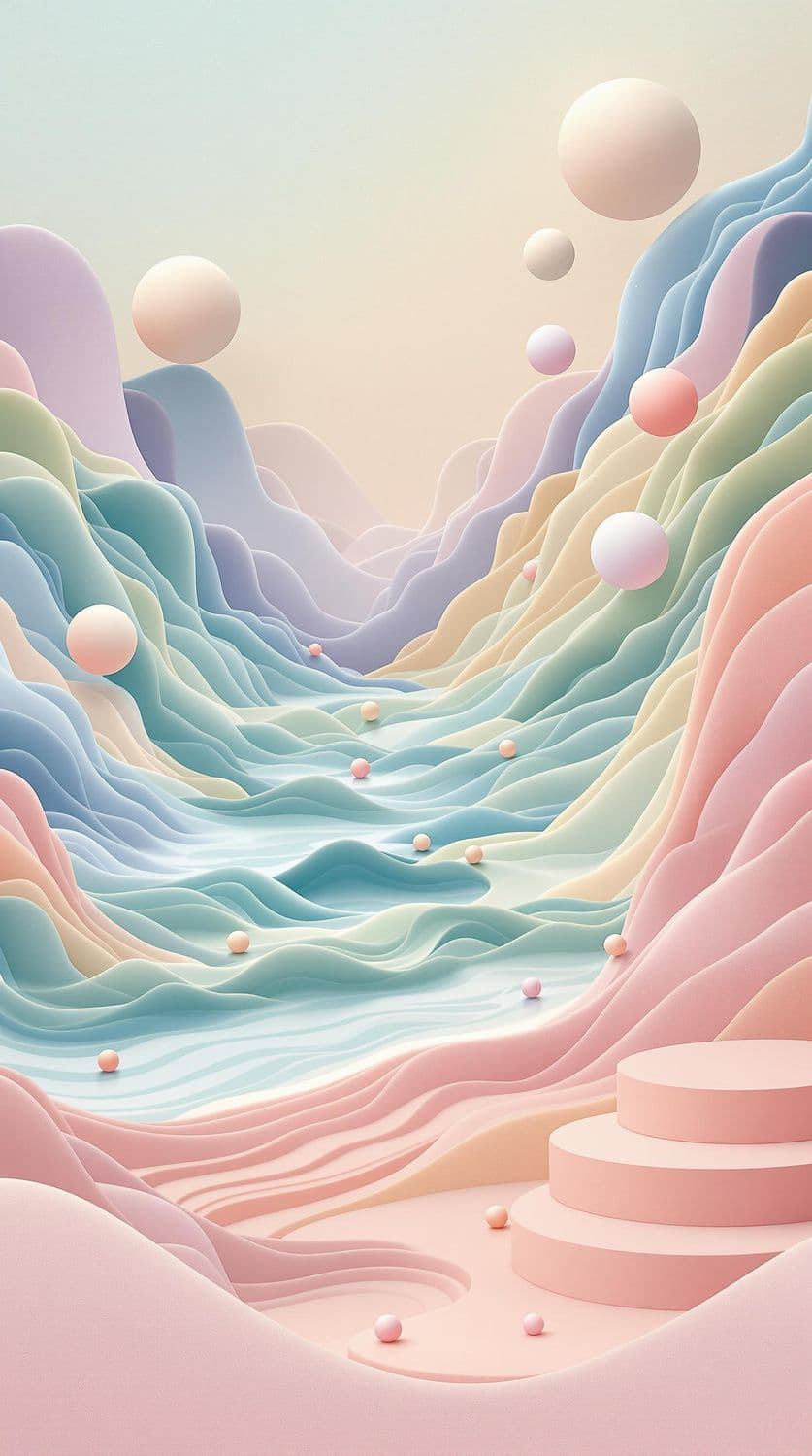 Dreamy Seascape in Pastel Hues