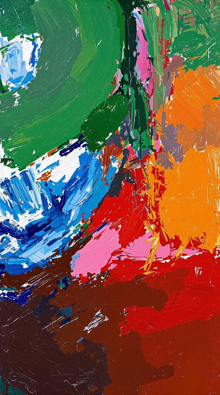 Vibrant Greens and Reds Abstract