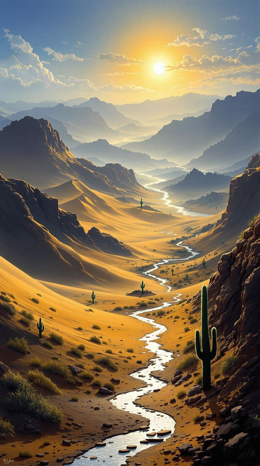 Golden Desert Dunes