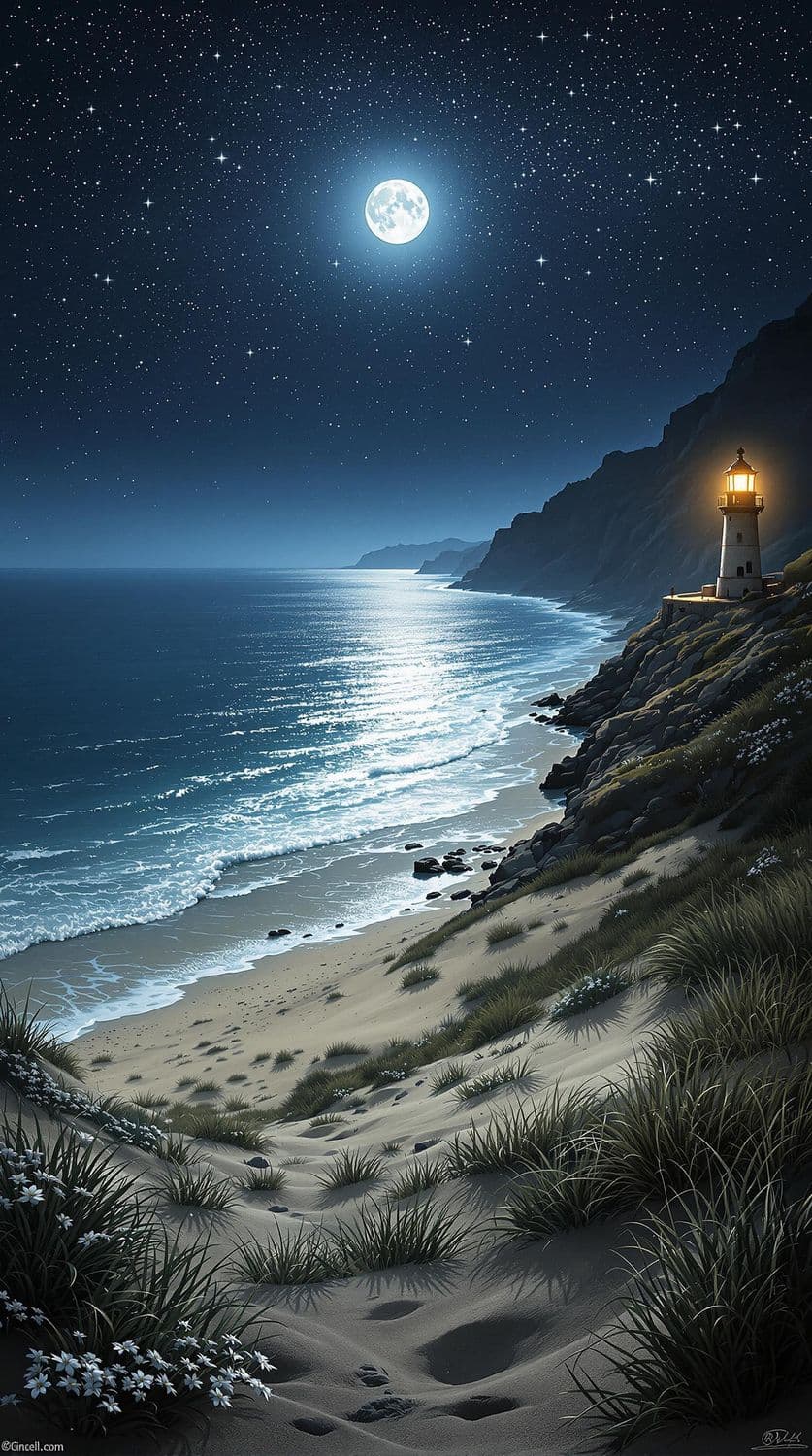 Starlit Coastal Serenity