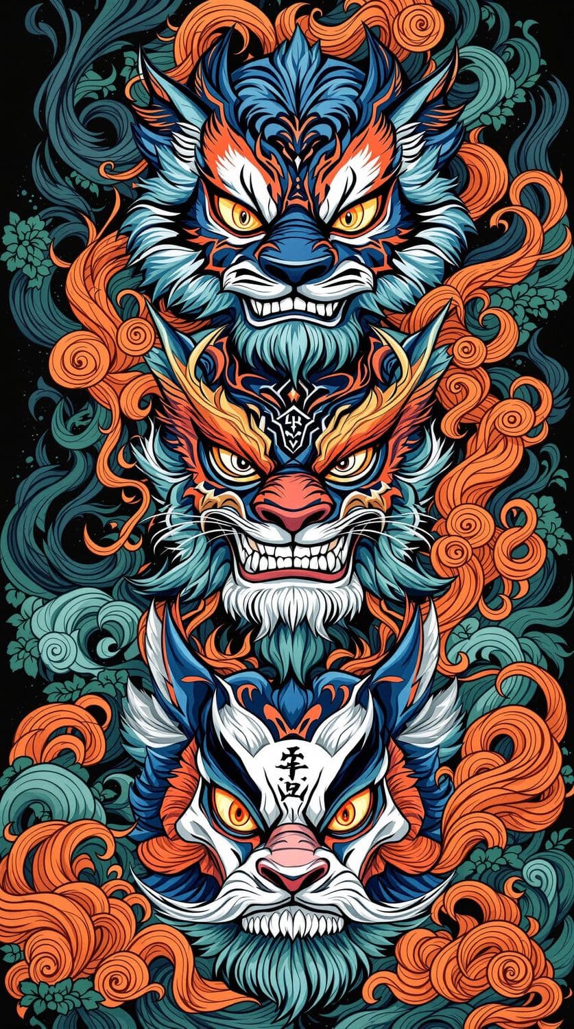 Mystical Animal Masks in Nature