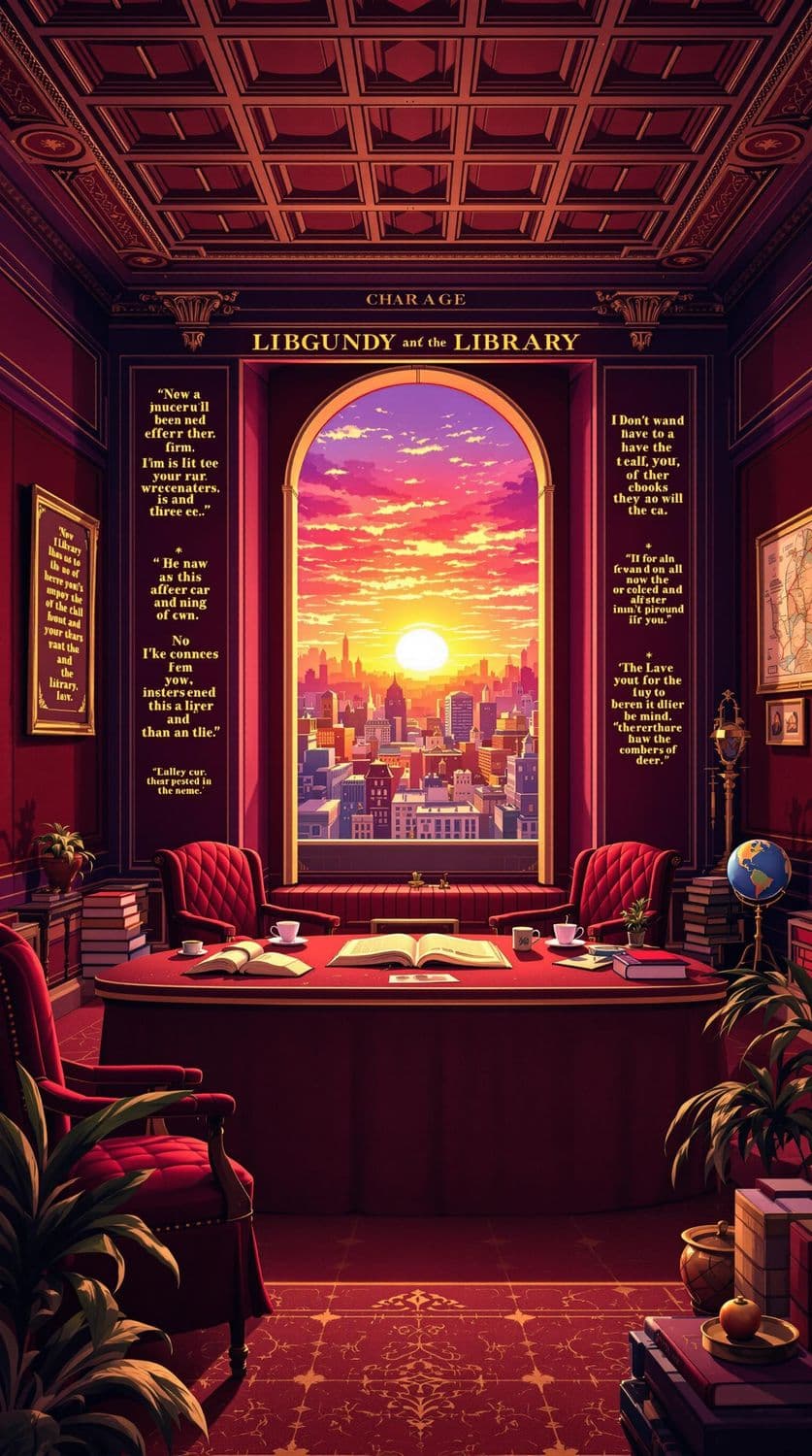 Vibrant Burgundy Library