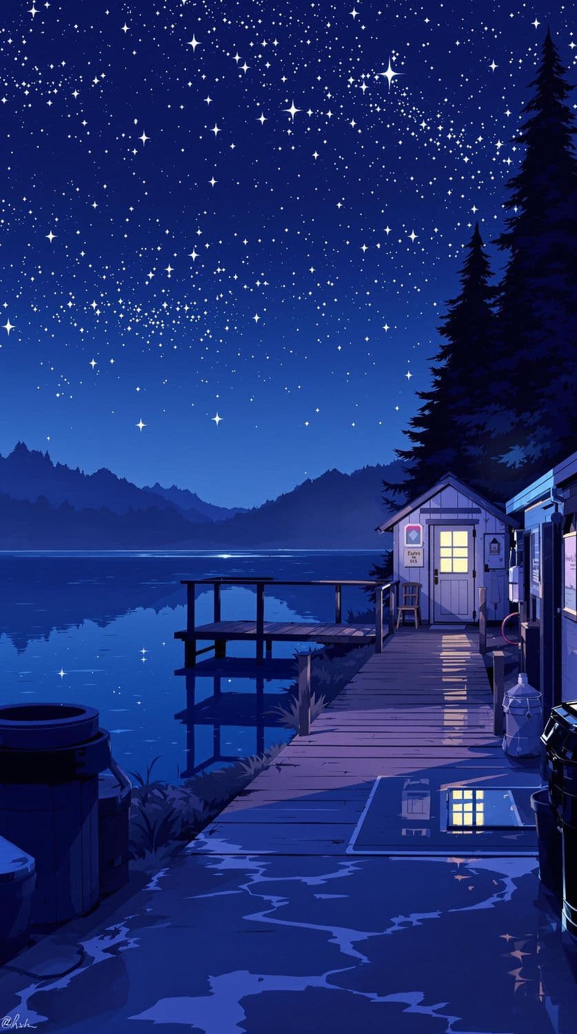 Starlit Lakeside Serenity