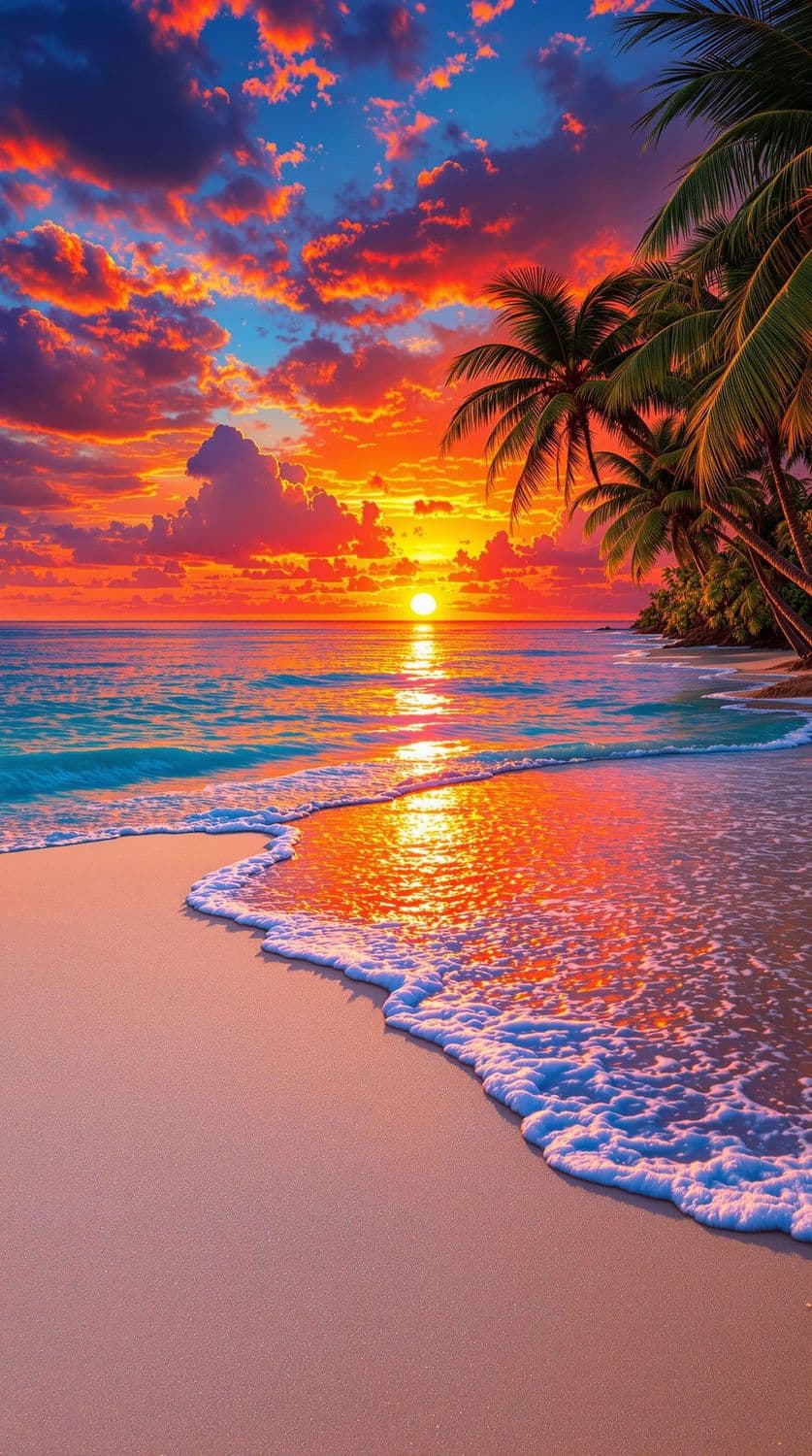 Fiery Tropical Sunset