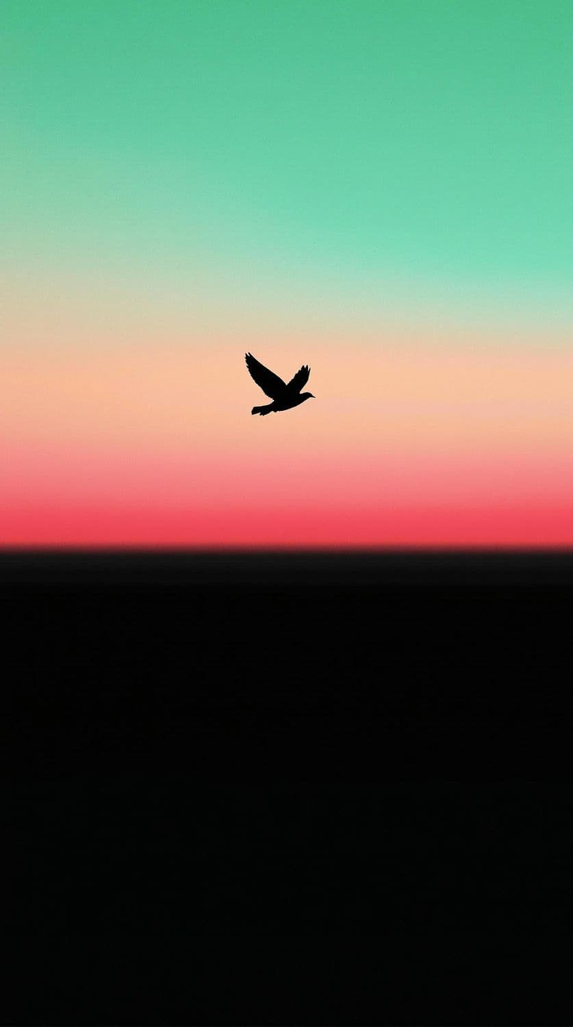 Bird in Flight at Sunset