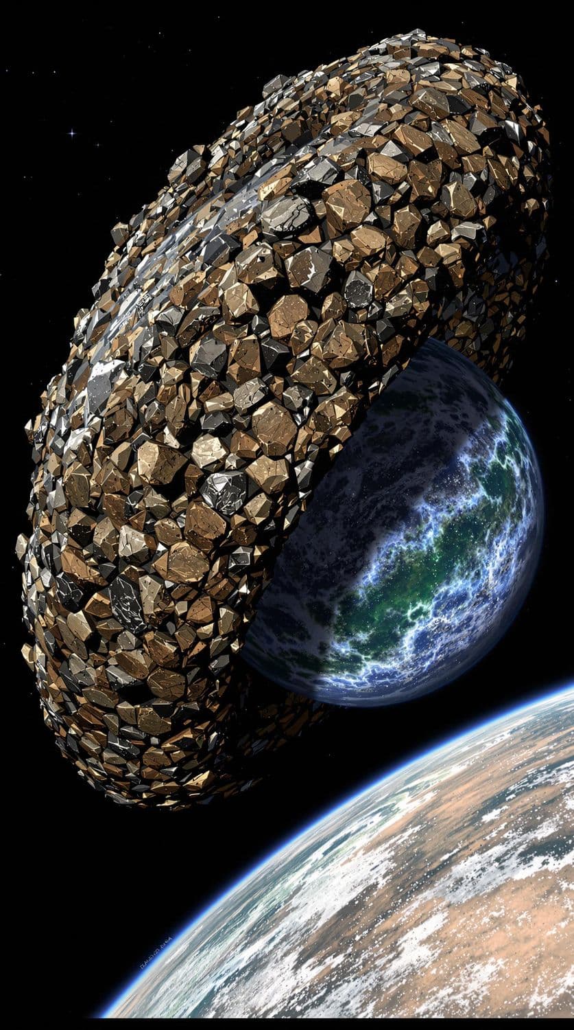 Asteroid Belt and Distant Planet