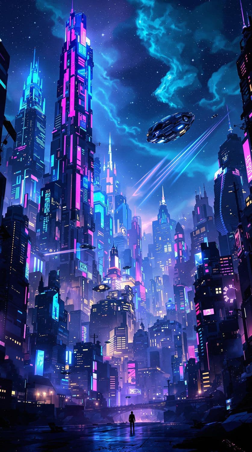 Neon Futuristic Cityscape